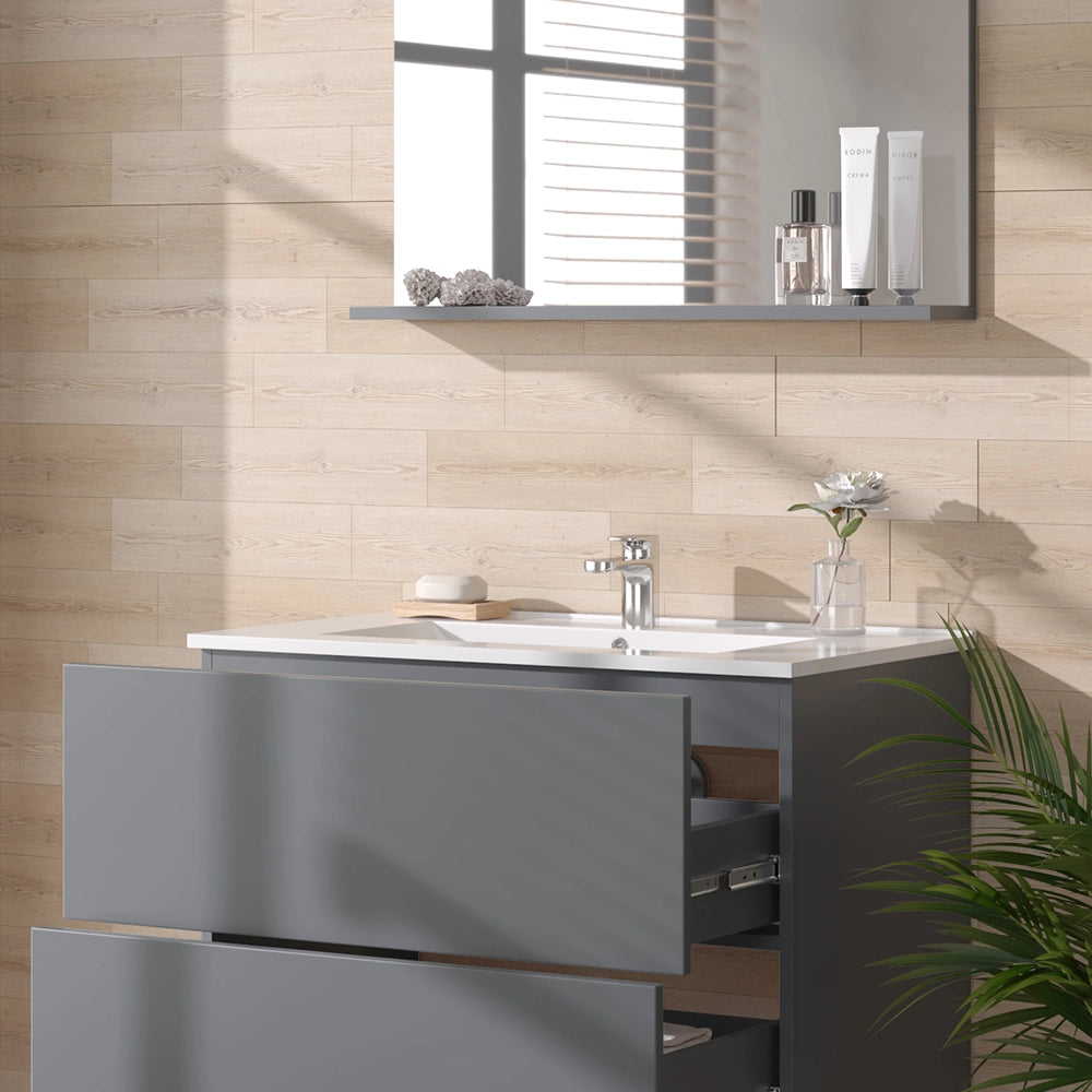 Vicco Set mobili bagno Grigio 3 parti