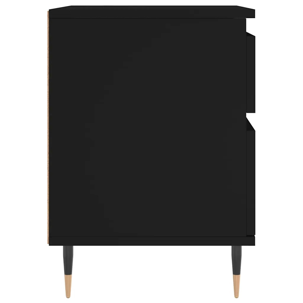 Comodini 2pz Neri 40x35x50 cm in Legno Multistrato 830655