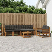 Set di divani da esterno con cuscino 7 pcs Naturale e Nero 3381796