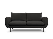 Cosmopolitan Design - Divano "Vienna" 2 posti in bouclé nero 
