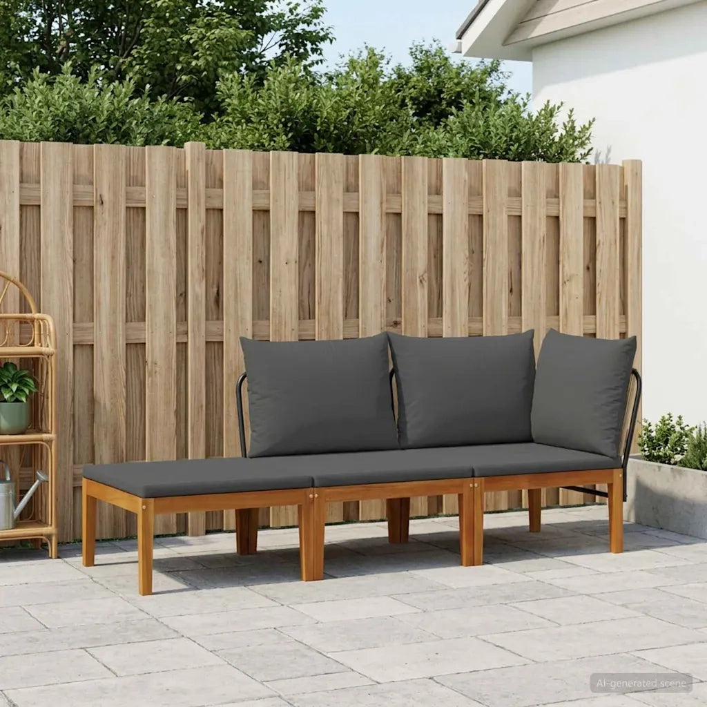 3 pcs Legno massiccio di acacia e corda Naturale 3407760