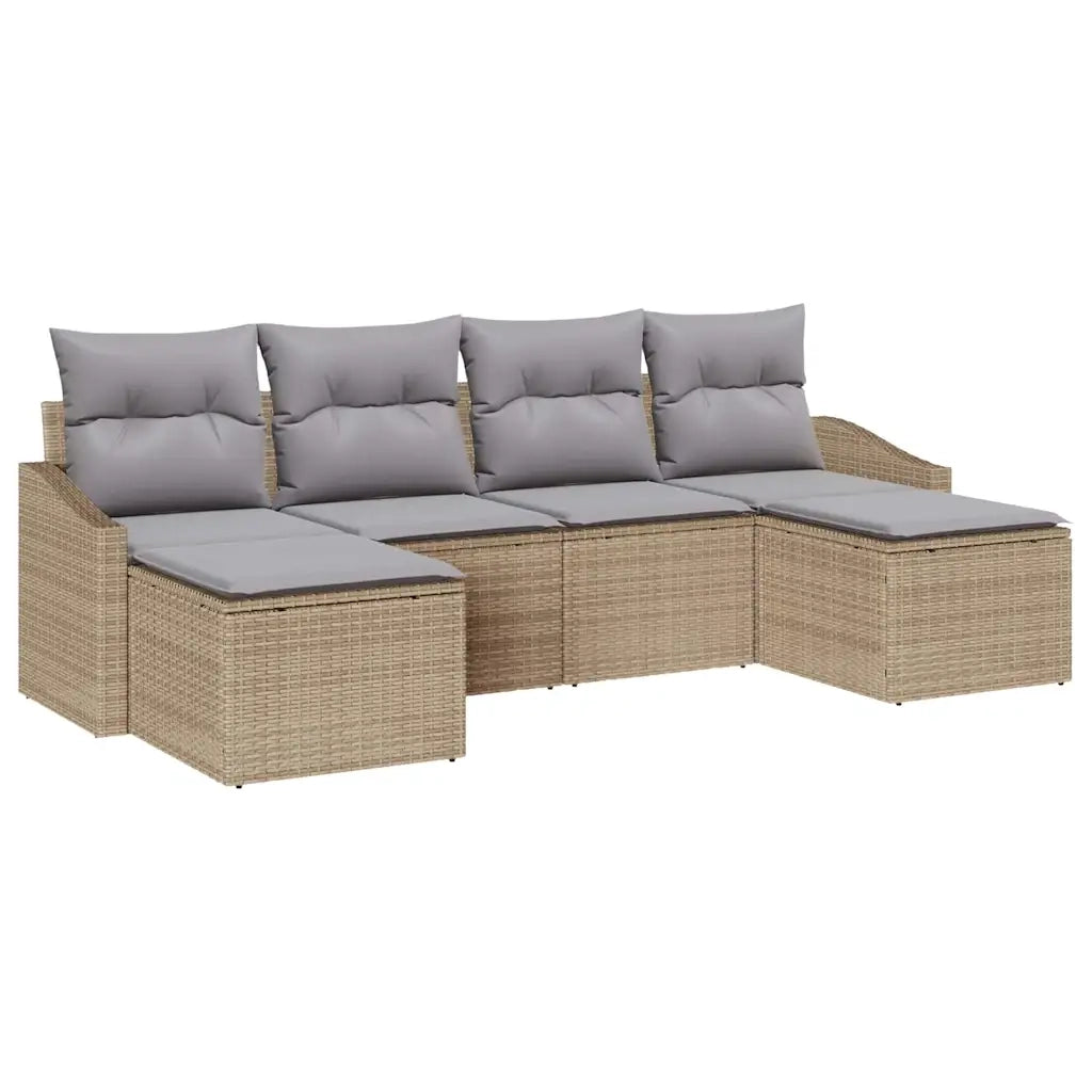 Set da Pranzo per Giardino 6 pcs Beige e Grigio Chiaro 3355499