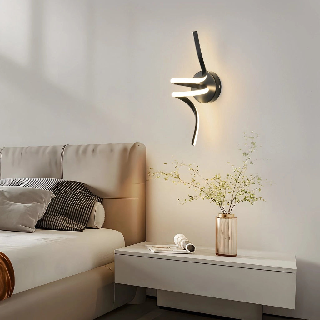 ZMH Applique moderna a LED nera per interni 7W bianco caldo per scale e corridoio