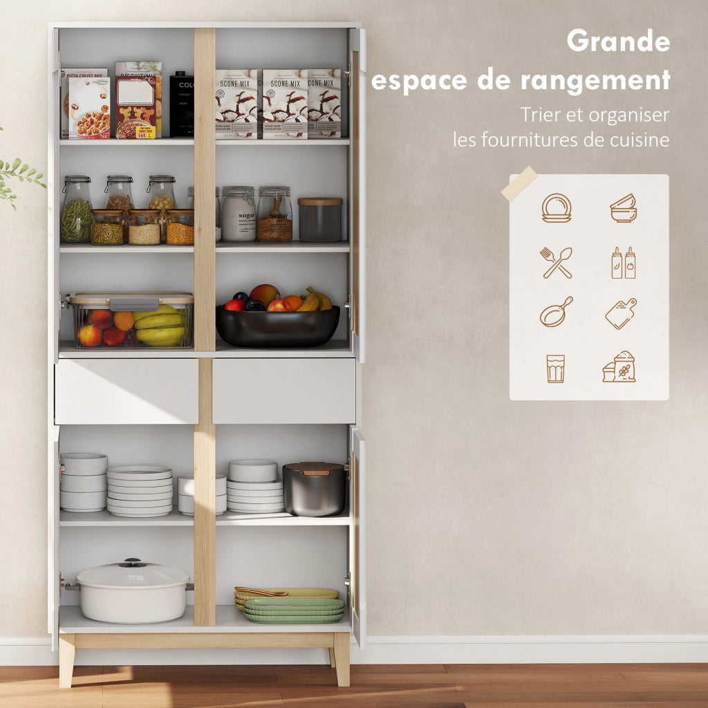 Armadio da cucina ¨C Minimal ¨C bianco e rovere 80x35x170cm