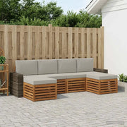 Set divani con cuscino 6 pcs Naturale e Grigio Chiaro 3384697