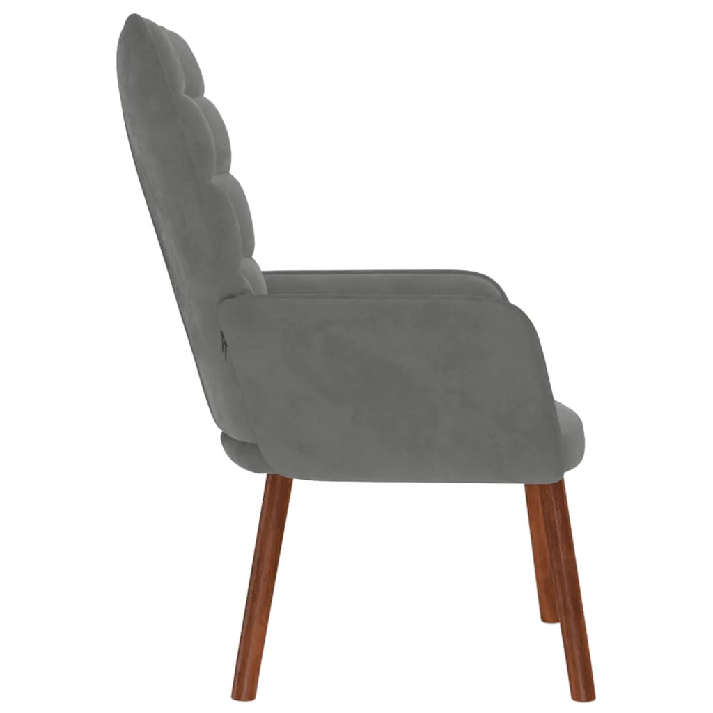Sedia Relax Grigio Scuro in Velluto 4016811