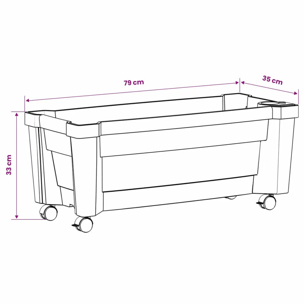Vaso Calypso con Ruote Bianco 79 x 35 x 33 cm PP 42041719
