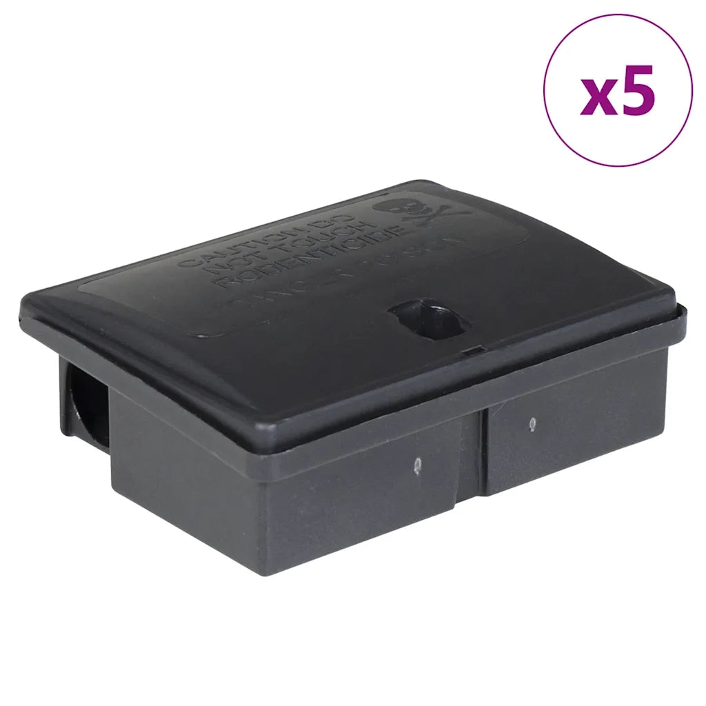 Trappole per Topi 5 pz Nere 13x10x4 cm 4106481