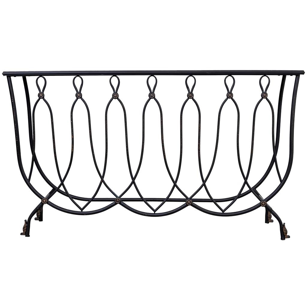 Console in metallo invecchiato nero 144x40x79
