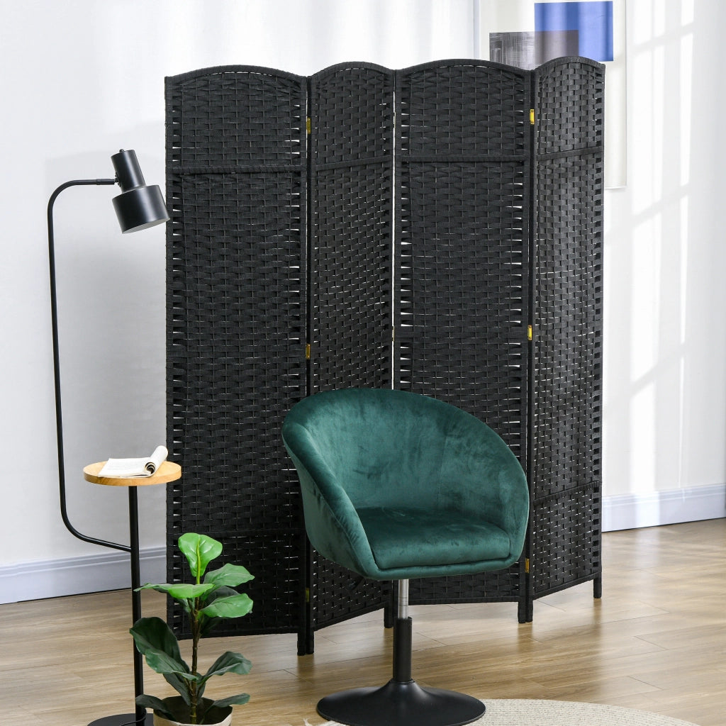 Biombo Separatore 4 Pannelli ¨C Minimal ¨C 160x170 cm Nero