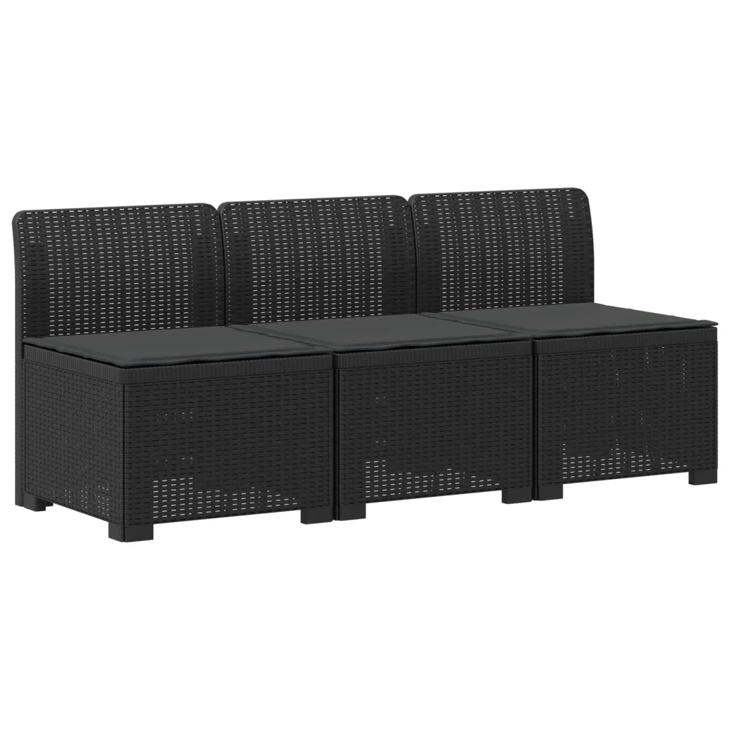 Divano da esterno-Divano da Giardino 3 posti con cuscini in look rattan PP 467550
