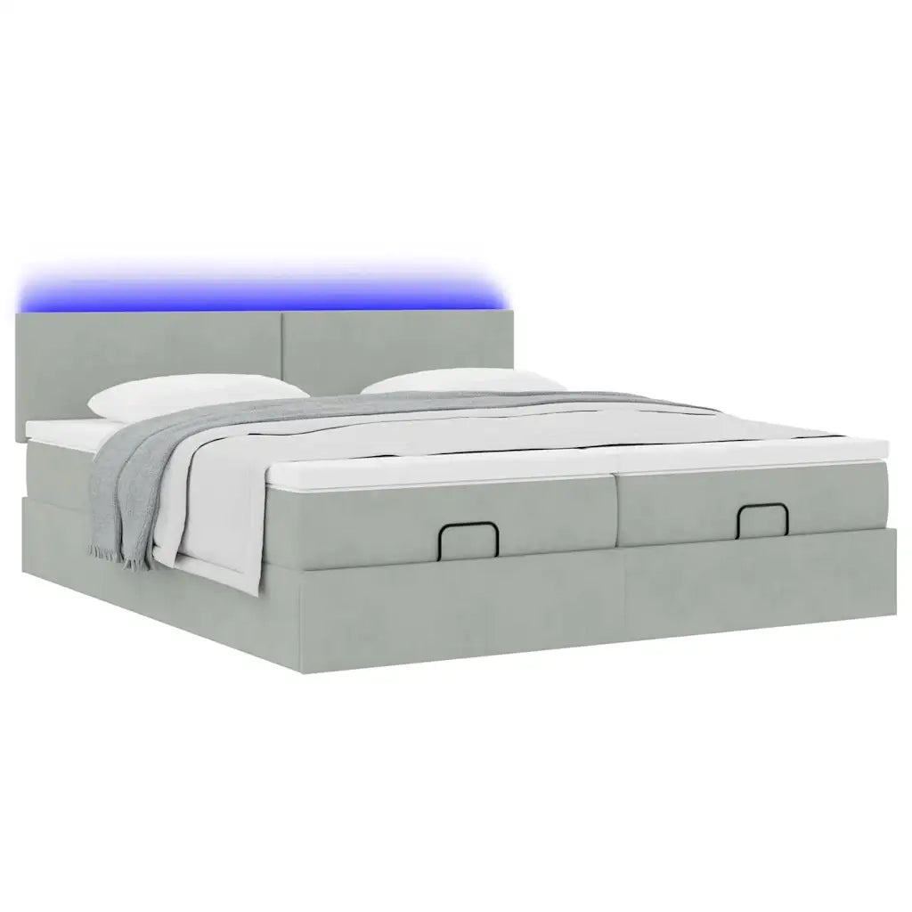 Struttura Letto Pouf con Materassi 160x200 cm in Velluto