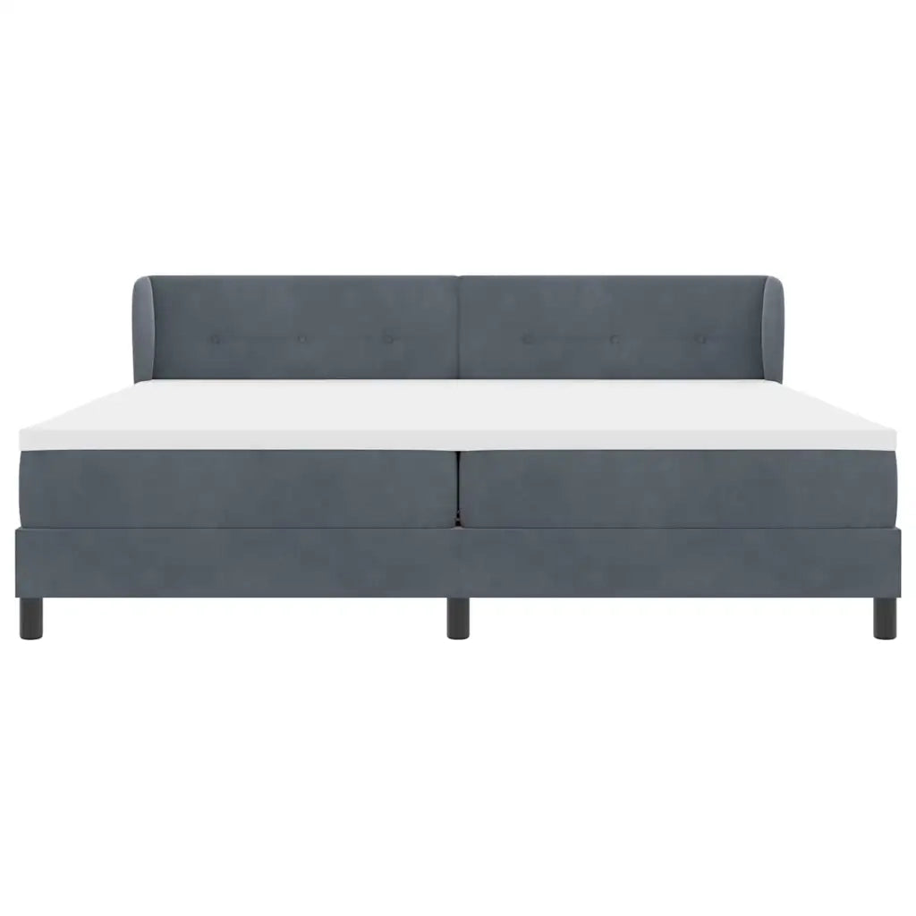 Letto a molle con materasso Grigio scuro 200 x 200 cm Velluto 3340407