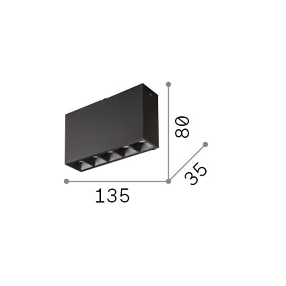 Modulo Lika Alluminio Nero Led 12,5W 3000K Luce Calda