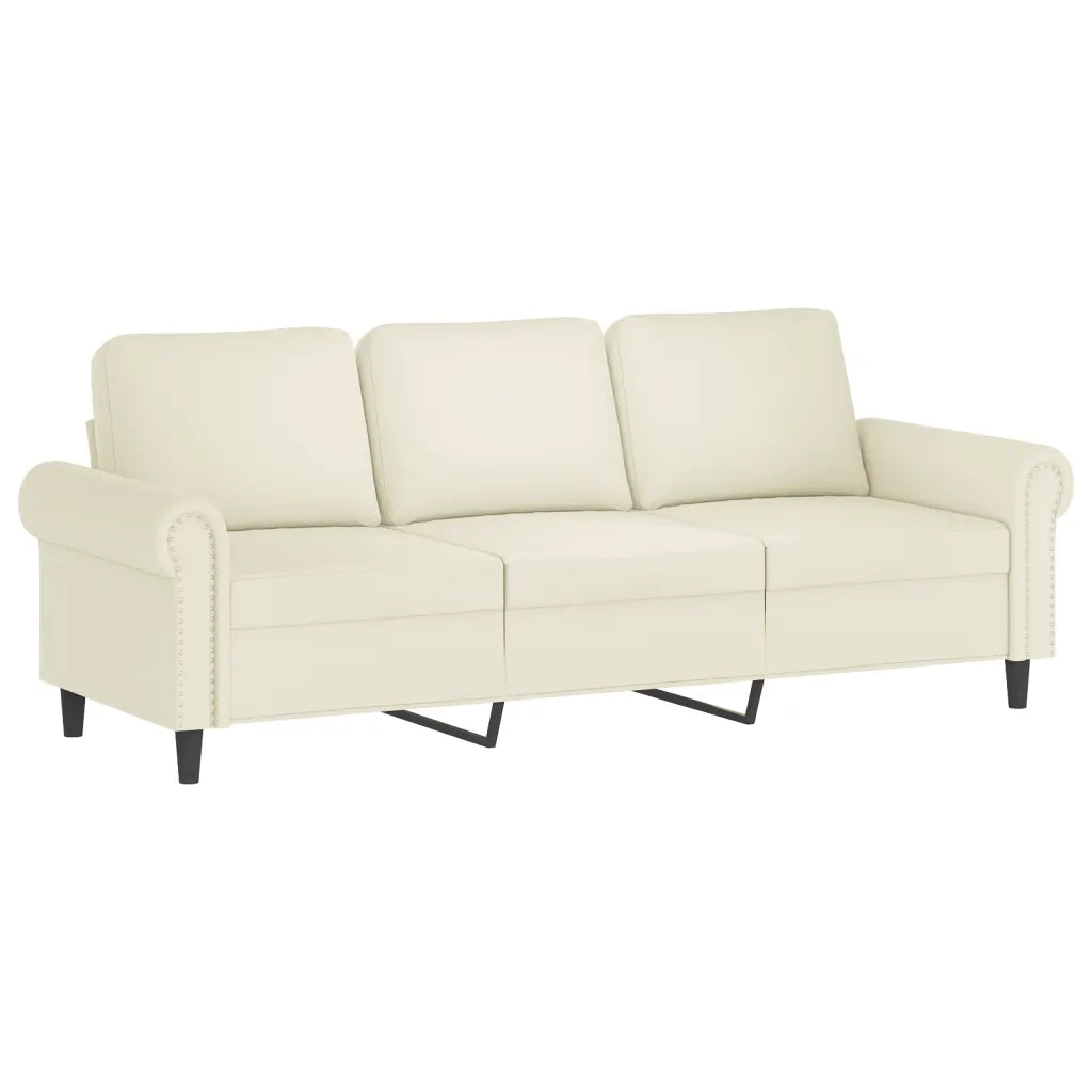 Set di Divani 3 pz con Cuscini Crema in Velluto 3202268