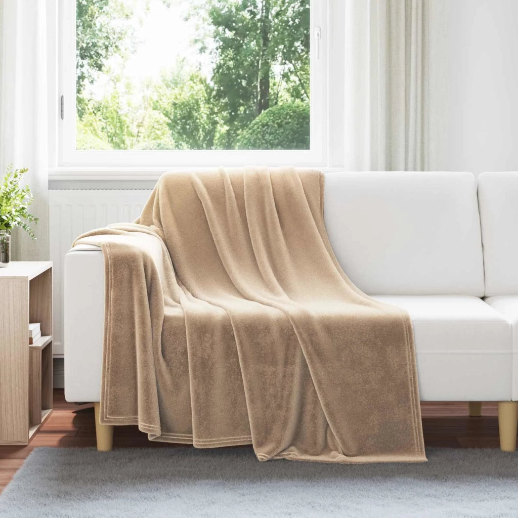 Coperte da Pile 6 pz Cammello 150 x 200 cm Panno