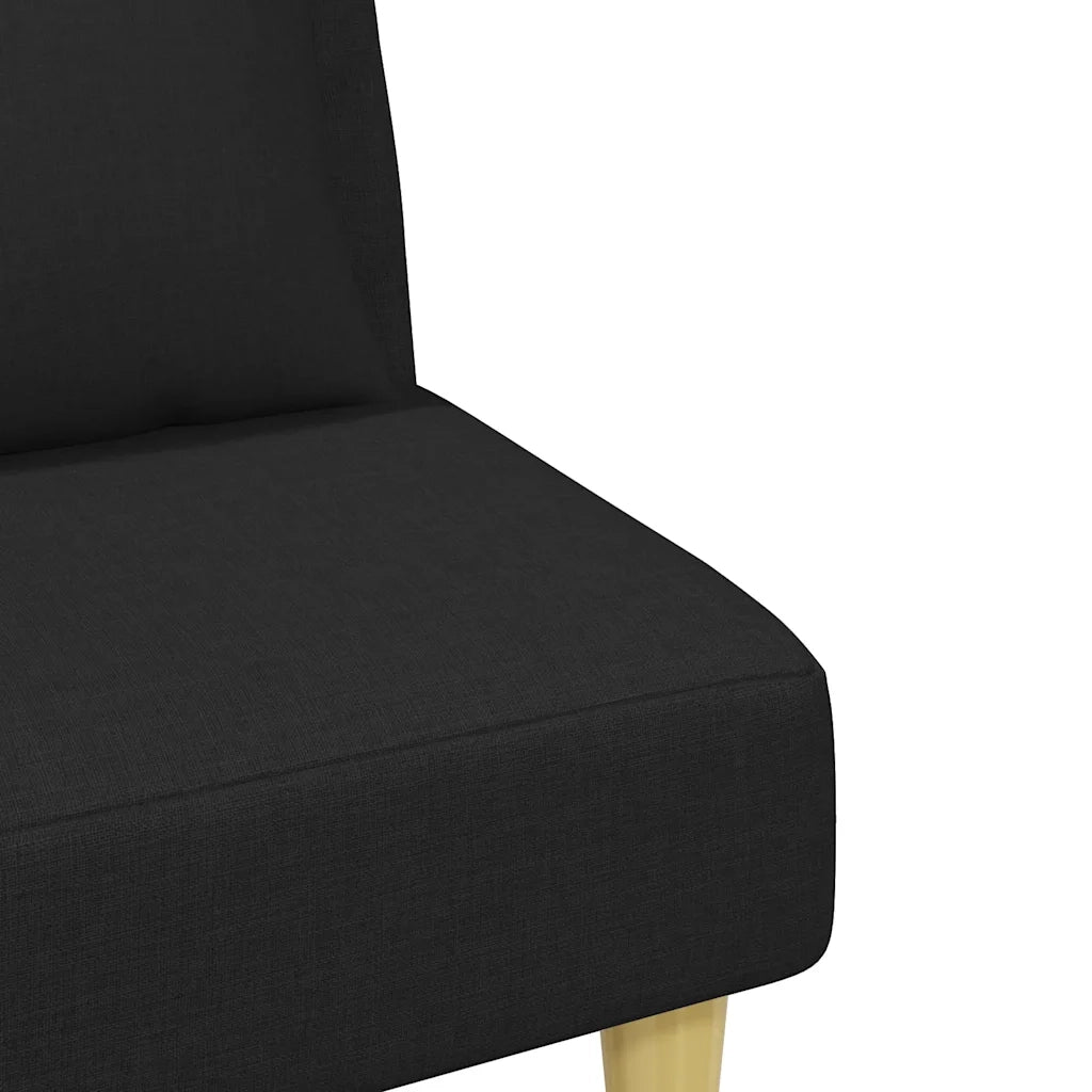 Divano Letto 2 Posti con Cuscini e Poggiapiedi-Sofa Letto 2 Posti-Daybed Nero in Tessuto
