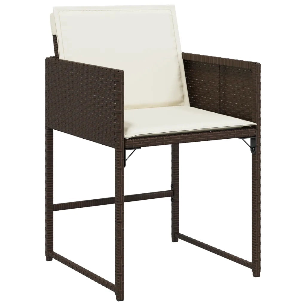 Set da Pranzo da Giardino 11 pz con Cuscini Polyrattan Marrone 3278060