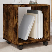Mobiletto con Ruote Rovere Fumo 37x33x42,5 cm in Truciolato 853132