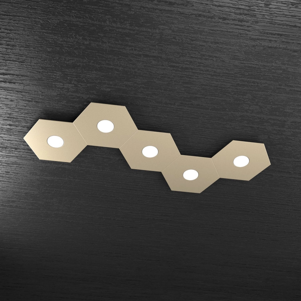HEXAGON APPLIQUE-PLAFONIERA 5 LUCI SABBIA 1142-5L-SA