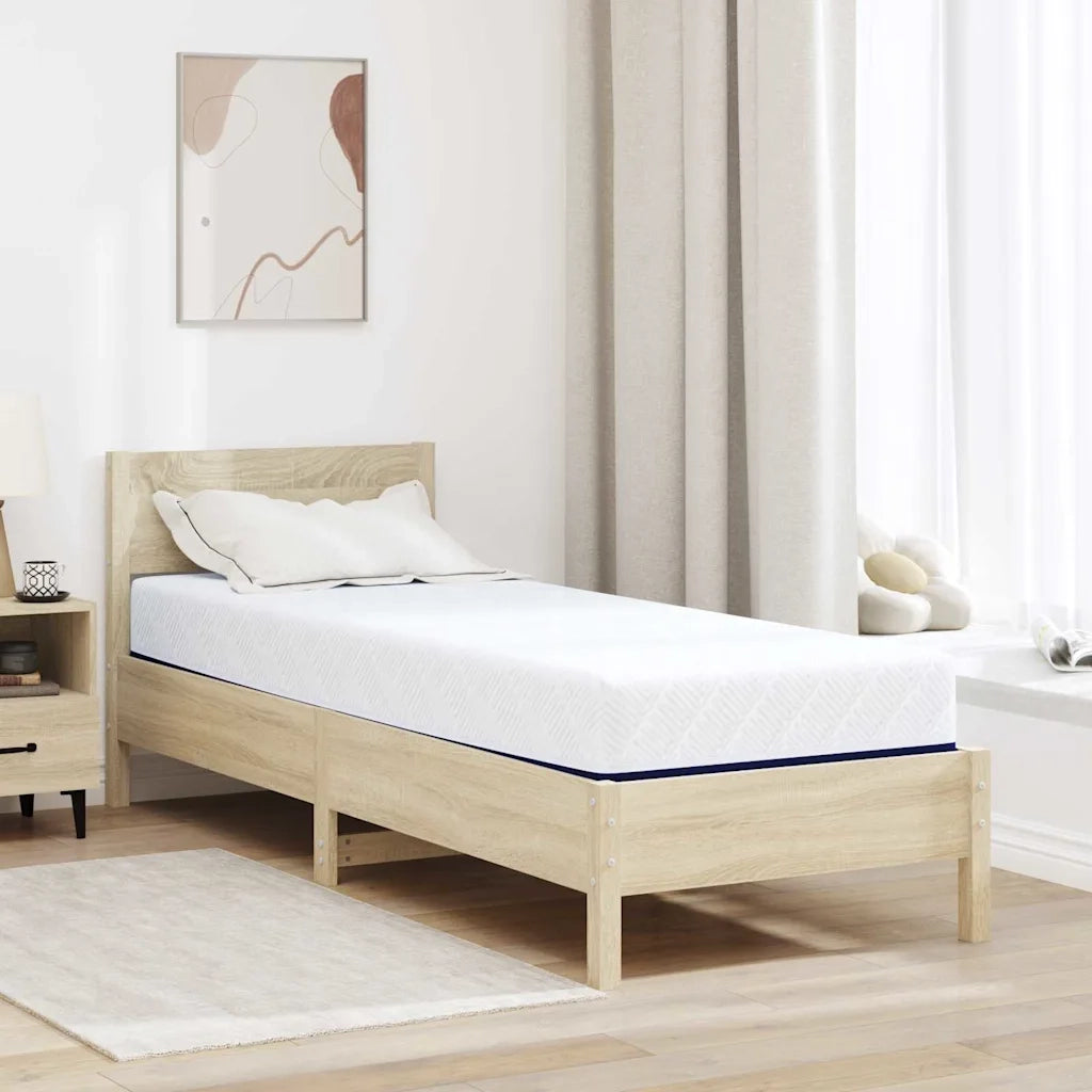 Materasso-Materasso per letto Bianco e Blu 80 x 200 cm Tessuto Jacquard