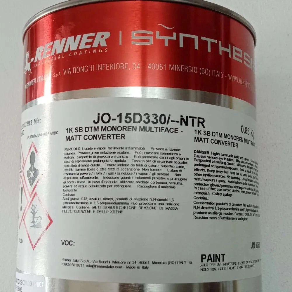 Renner monoren 1kg smalto opaco - tutti i ral 7000 - base nitro a rapida essiccazione, colore  ral 7001 - grigio argento
