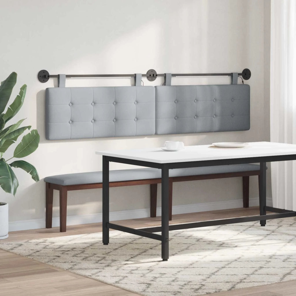 Testiera | Testata sospesa Con luce LED Grigio Chiaro Tessuto