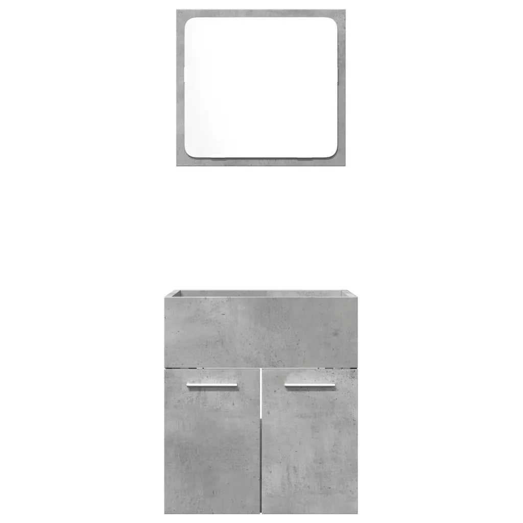Set Mobili da Bagno 2 pz Grigio Cemento in Legno Multistrato 856368