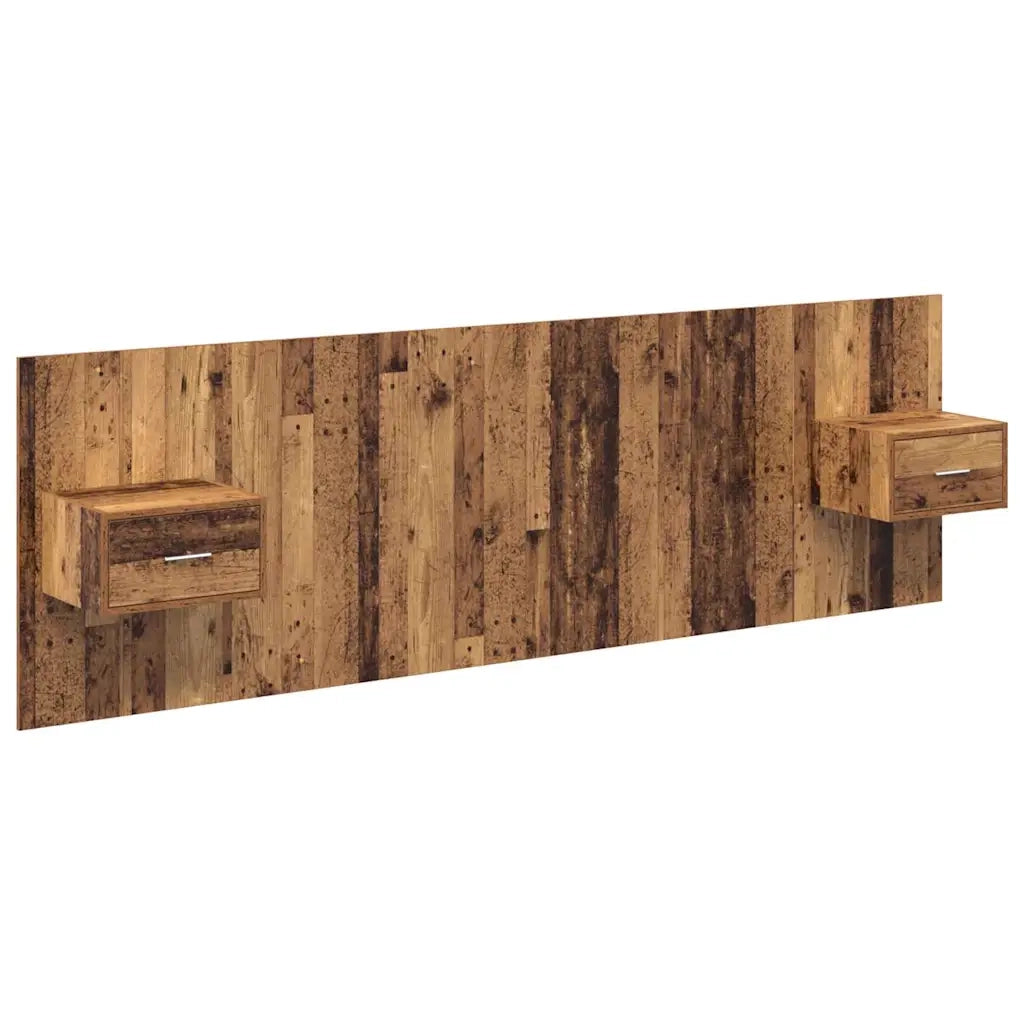 Testata con Comodino 3 pcs Legno vecchio Legno multistrato 3415742