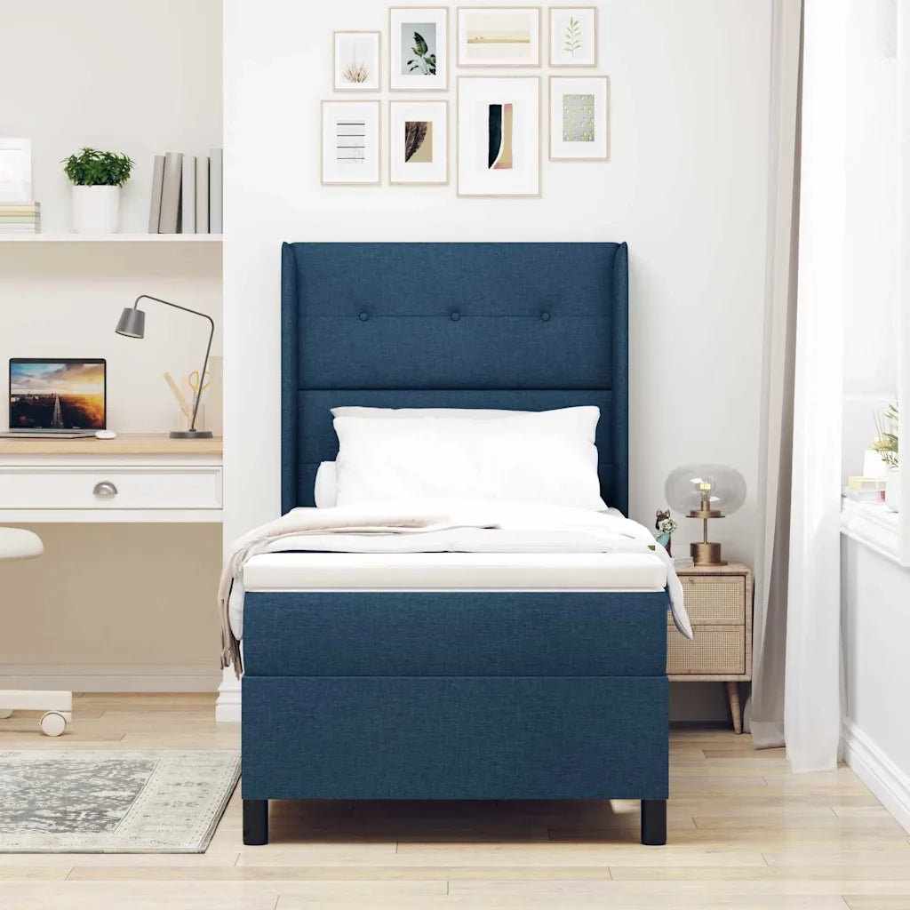 Letto a molle con materasso Blu 200 x 80 cm Tessuto 3341615