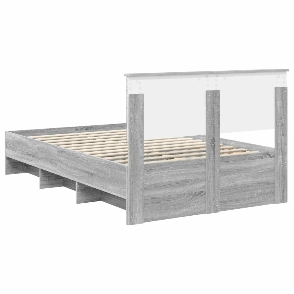 Struttura del letto con testiera Grigio Sonoma 120 x 123 cm 3408870