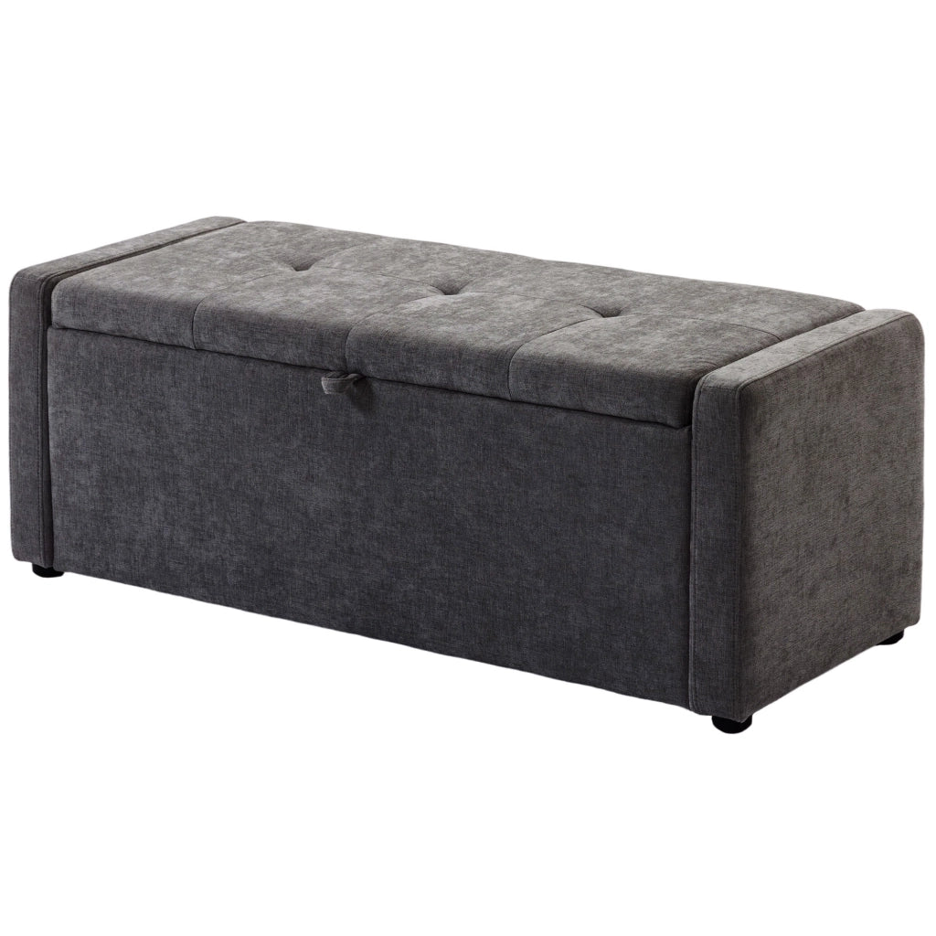 Pouf Contenitore ¨C Minimal ¨C Grigio Scuro 122x48x44 cm