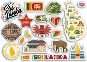 Etichette in vinile per monumenti e bandiere asiatiche per scrapbooking e viaggi
