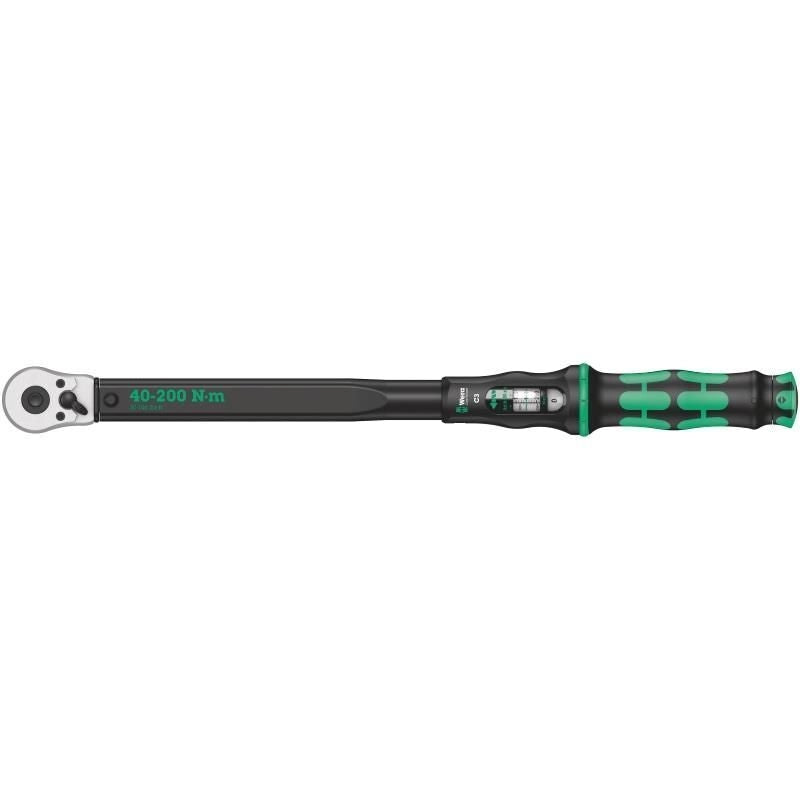 Wera 5075622001 Click-Torque C 3 Chiave dinamometrica 1-2'' (12,5 mm) 40-200 Nm Precisione 3% Graduazione 1 Nm Cricchetto Reversibile 45 Denti colore Nero