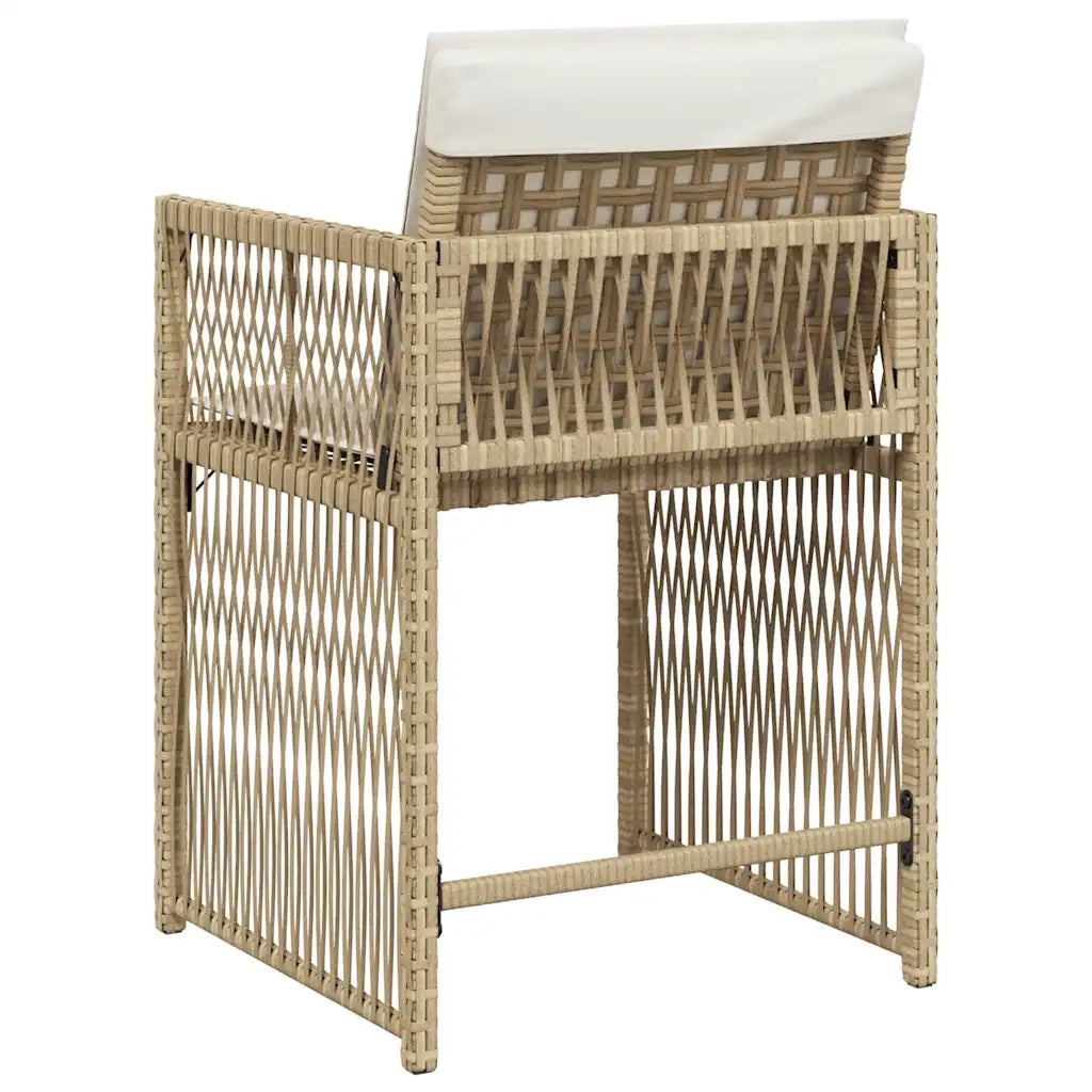 Sedie da Giardino con Cuscini 4 pz | Sedie da Esterno Beige in Polyrattan