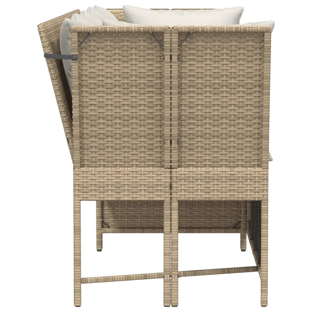Divano da Giardino con Cuscini-Sofa da Giardino-Divano da esterno in Polyrattan Beige 445923