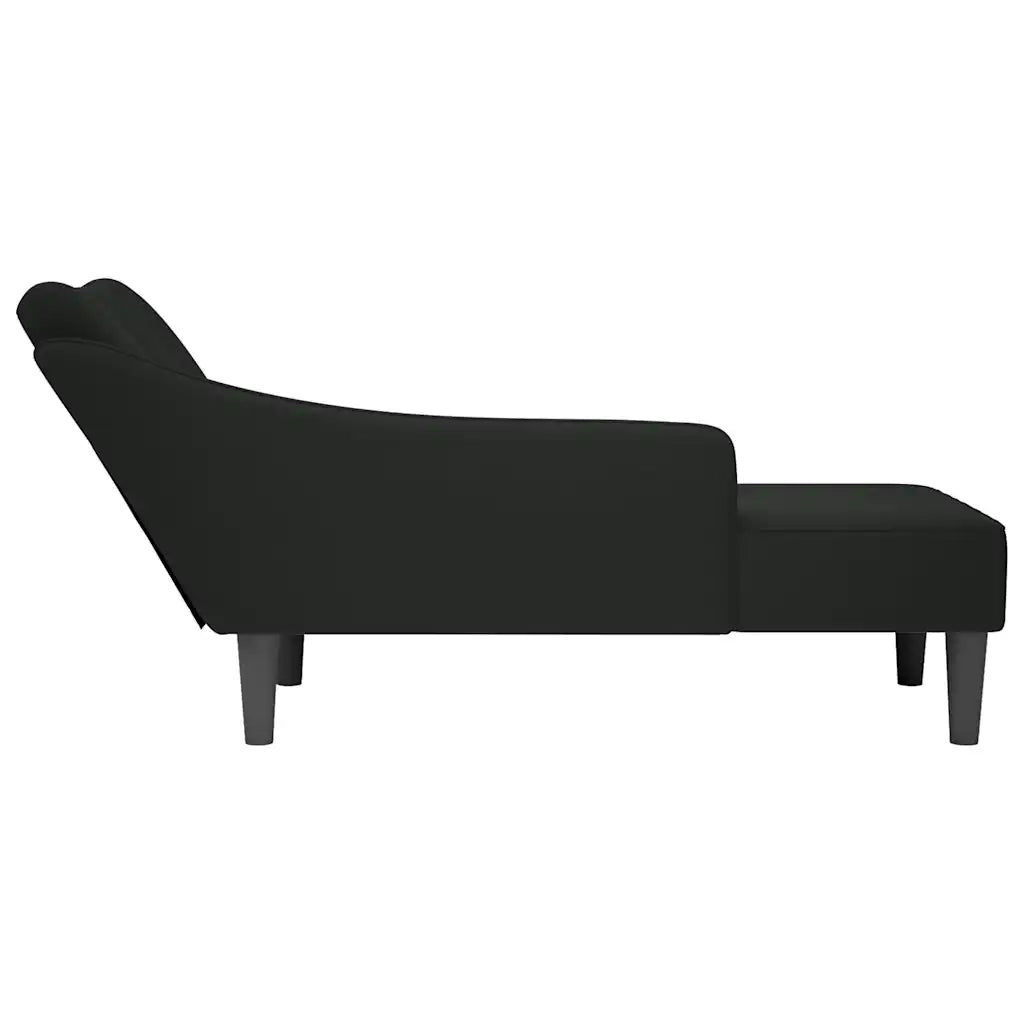 Sdraio con Bracciolo Destro in Velluto Nero CFW6053858