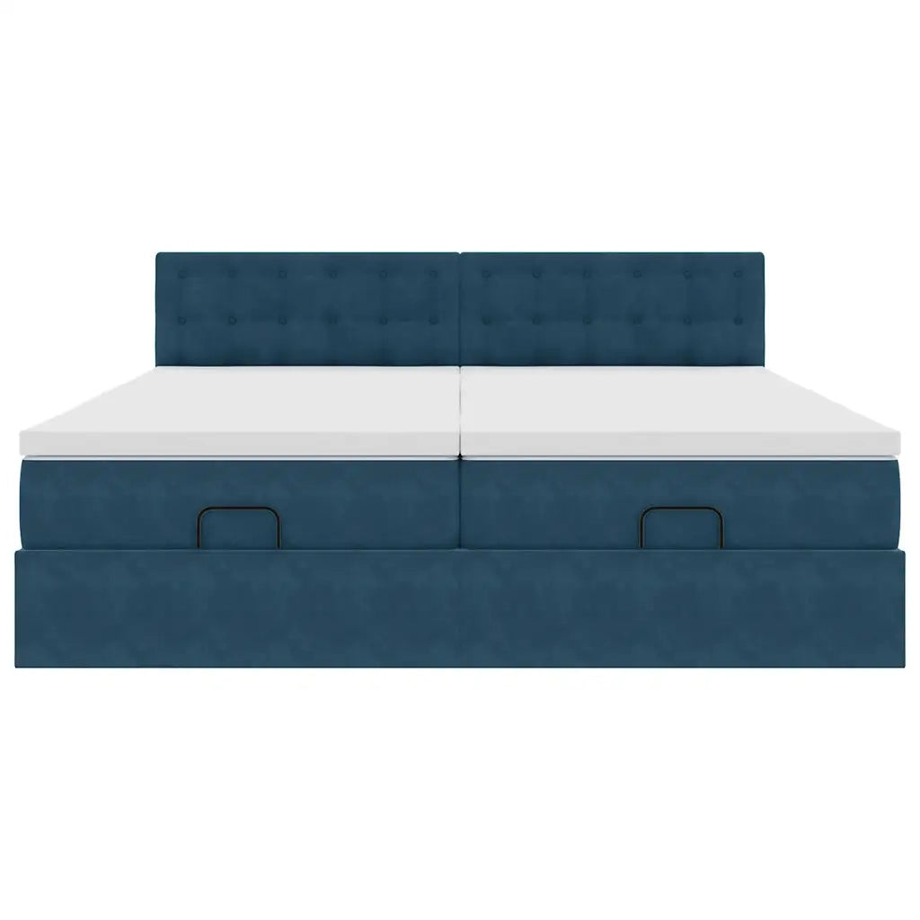 Struttura Letto Pouf con Materassi 160x200 cm Velluto