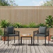 Set Mobili da Esterno 3 pcs Grigio e Grigio Scuro polyrattan 42025348
