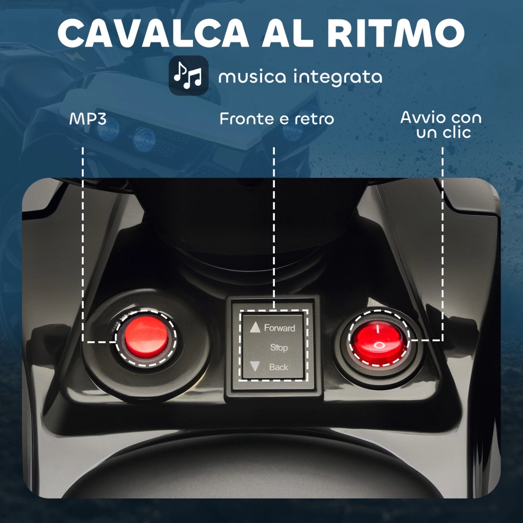 Quad Elettrico per Bambini ¨C Minimal ¨C Bianco 6V LED