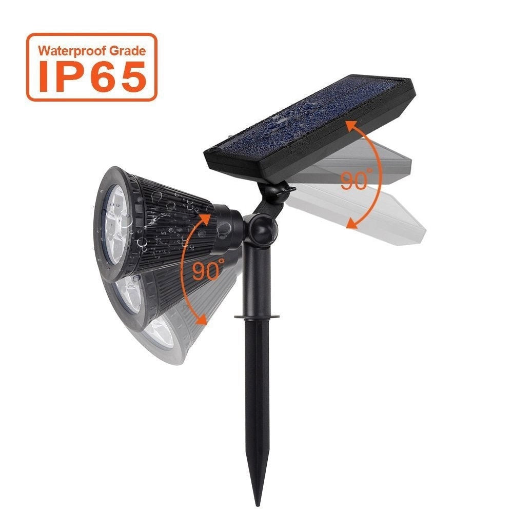 Trade Shop - Faretto Faro Led Giardino 4 Led Picchetto Pannello Energia Solare Giardino Ip65 -