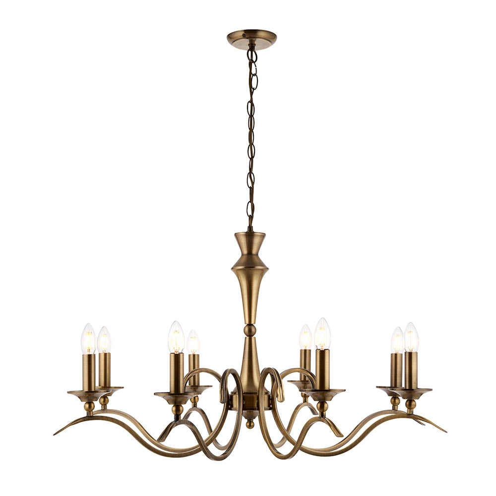 Lampadario a sospensione Kora ottone antico 8xE14 Endon