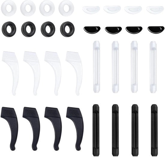 Accessori per occhiali - Antiscivellamento - Orecchini in silicone autoadesivi - 16 paia - Leggeri e comodi