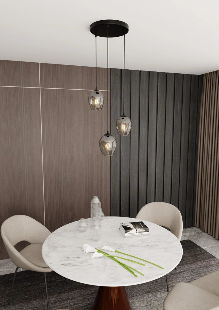 Lampadario Emibig Istar Premium 3xE27 in nero grafite