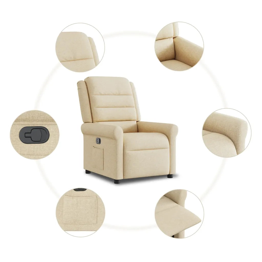 Poltrona Reclinabile in Tessuto Crema 4015644
