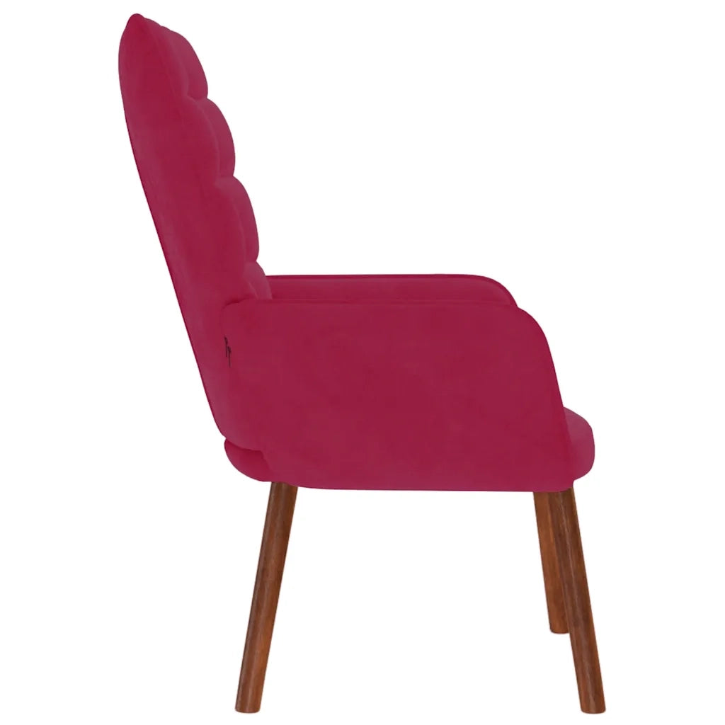 Poltrona | Sedia Relax Rosso Vino in Velluto