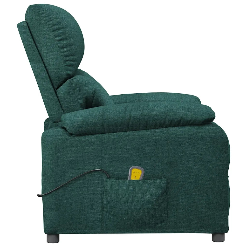 Poltrona Massaggiante Verde Scuro in Tessuto 342464