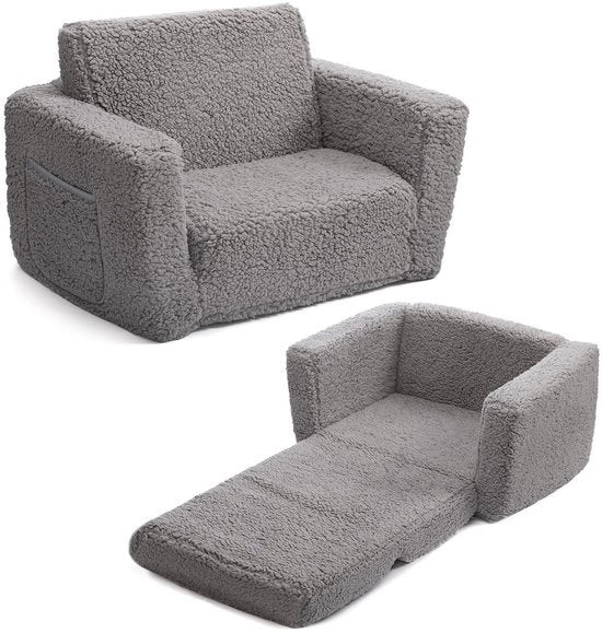 Culla per Bambini 2-in-1 - Bancopieghevole/Poltrona - Cuscino Sherpa - Culla Leggera per Bambini - Regalo per Bambini - Culla Comfortevole per Bambini