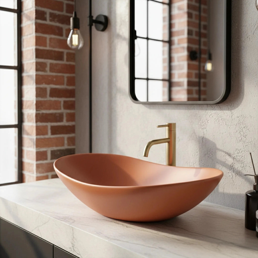 Lavabo Da Appoggio Rea Royal Cinnamon Matt