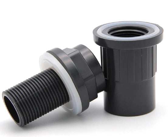 Aquariumline Attacco Serbatoio Bulkhead colore bianco ad incollaggio Ø25mm